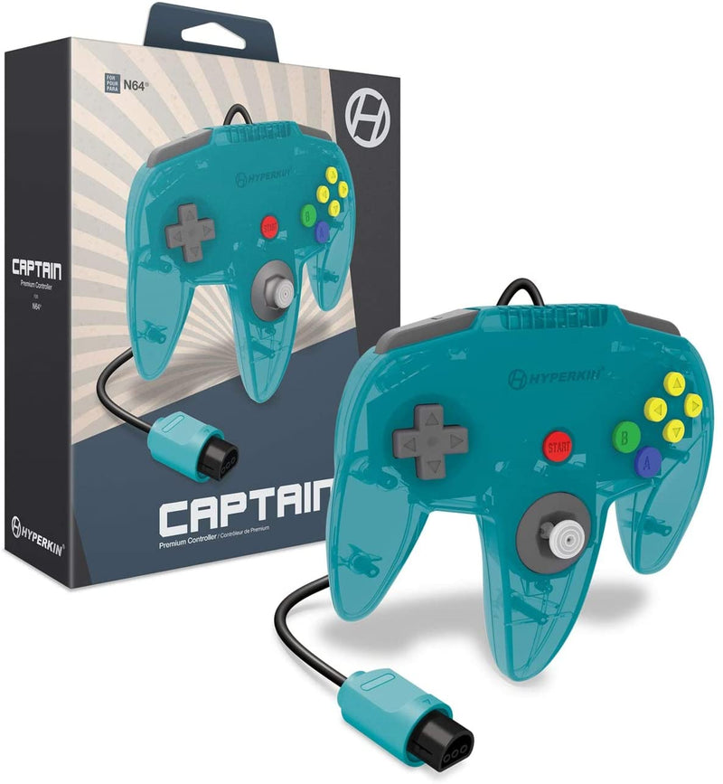 Turquoise Nintendo 64 "Captain" Premium Controller [Hyperkin] - Destination Retro