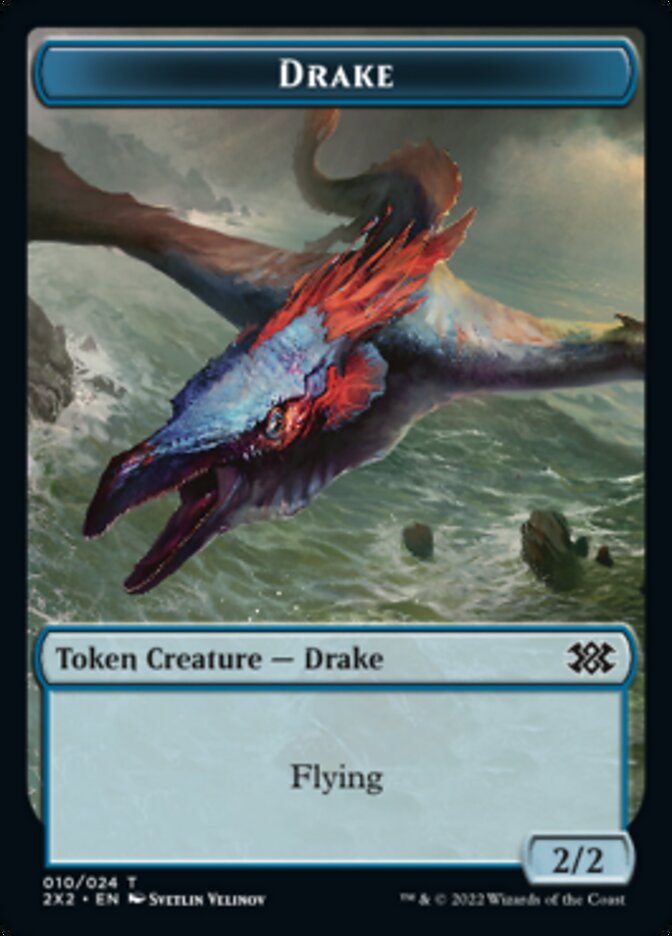 Drake // Knight Double-sided Token [Double Masters 2022 Tokens] - Destination Retro