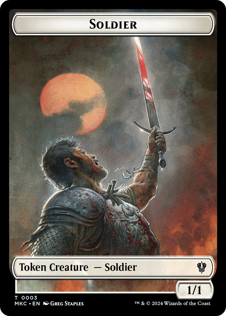 Construct // Soldier Double-Sided Token [Murders at Karlov Manor Commander Tokens] - Destination Retro