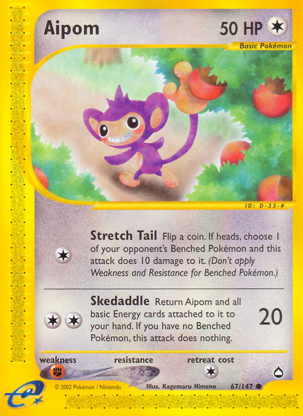 Aipom (67/147) [Aquapolis] - Destination Retro