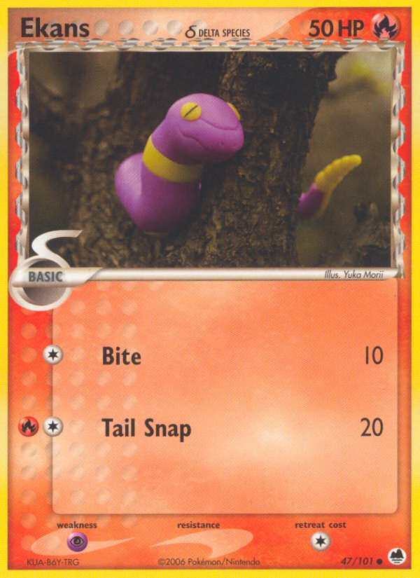 Ekans (47/101) (Delta Species) [EX: Dragon Frontiers] - Destination Retro