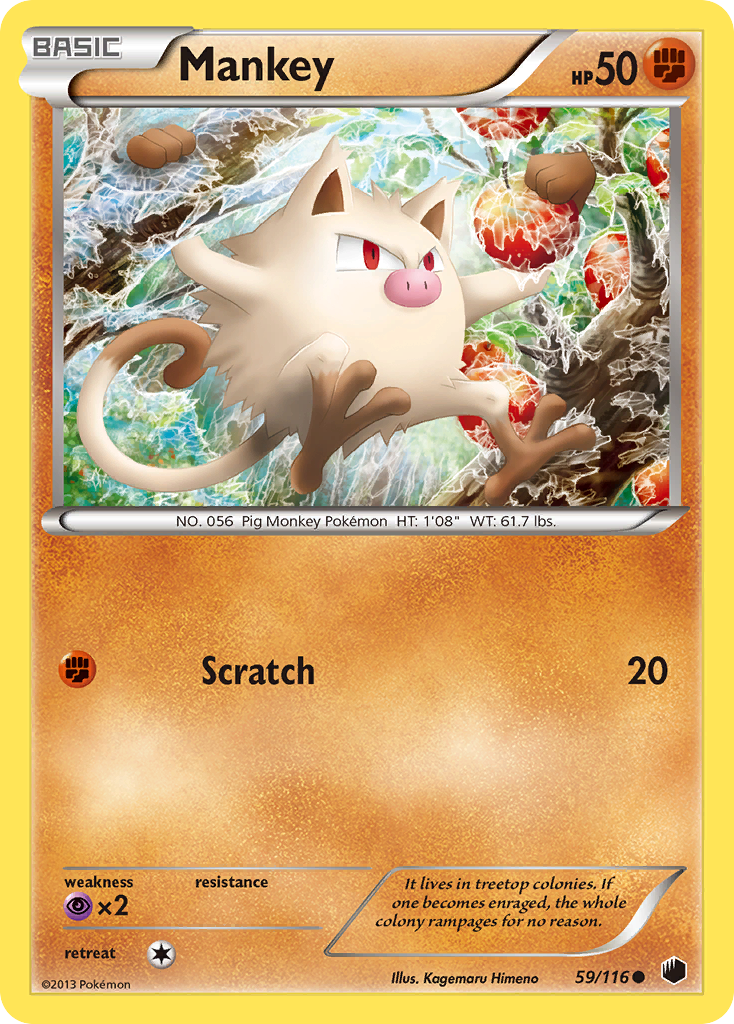 Mankey (59/116) [Black & White: Plasma Freeze] - Destination Retro