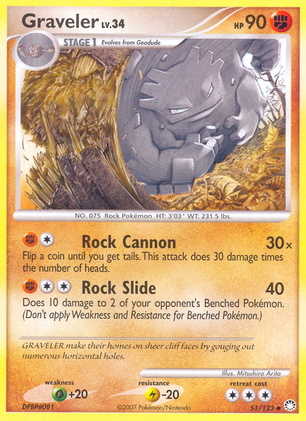 Graveler (51/123) [Diamond & Pearl: Mysterious Treasures] - Destination Retro