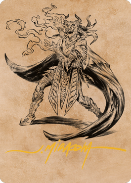 Livaan, Cultist of Tiamat Art Card (Gold-Stamped Signature) [Commander Legends: Battle for Baldur's Gate Art Series] - Destination Retro