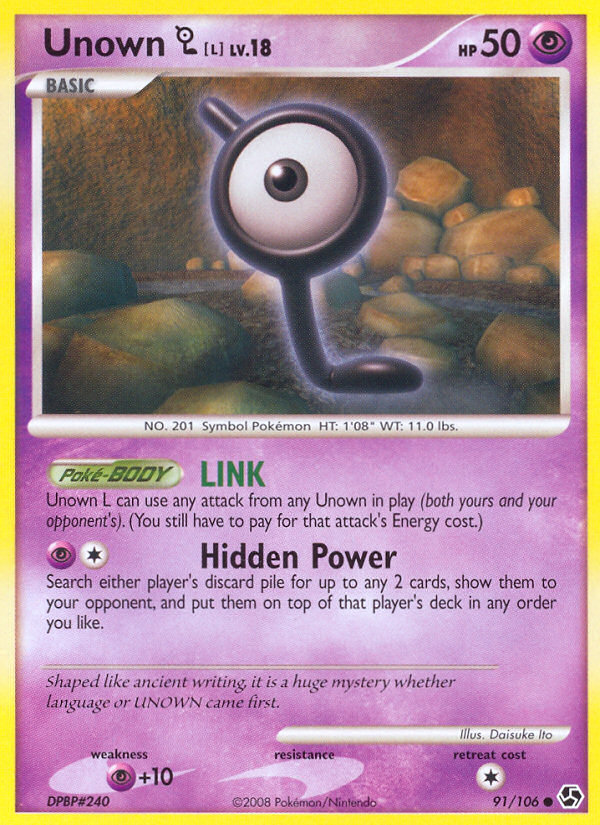 Unown L (91/106) [Diamond & Pearl: Great Encounters] - Destination Retro
