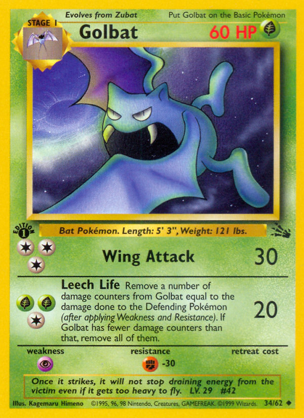 Golbat (34/62) [Fossil 1st Edition] - Destination Retro