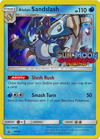 Alolan Sandslash  (SM18) (Staff Prerelease Promo) [Sun & Moon: Black Star Promos] - Destination Retro
