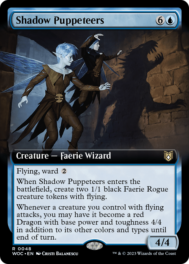 Shadow Puppeteers (Extended Art) [Wilds of Eldraine Commander] - Destination Retro