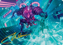 Surgehacker Mech Art Card (Gold-Stamped Signature) [Kamigawa: Neon Dynasty Art Series] - Destination Retro
