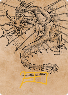 Ancient Gold Dragon Art Card (44) (Gold-Stamped Signature) [Commander Legends: Battle for Baldur's Gate Art Series] - Destination Retro