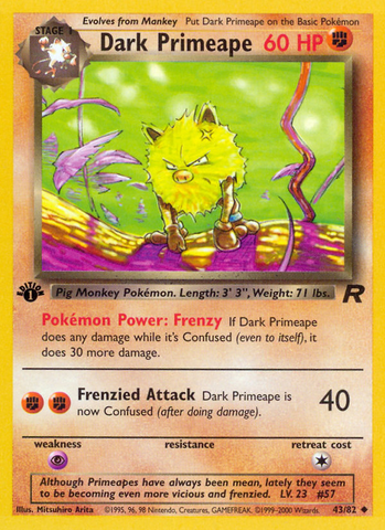 Dark Primeape (43/82) [Team Rocket 1st Edition] - Destination Retro