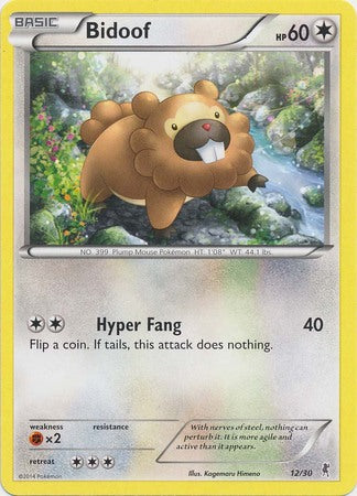 Bidoof (12/30) [XY: Trainer Kit - Bisharp & Wigglytuff] - Destination Retro