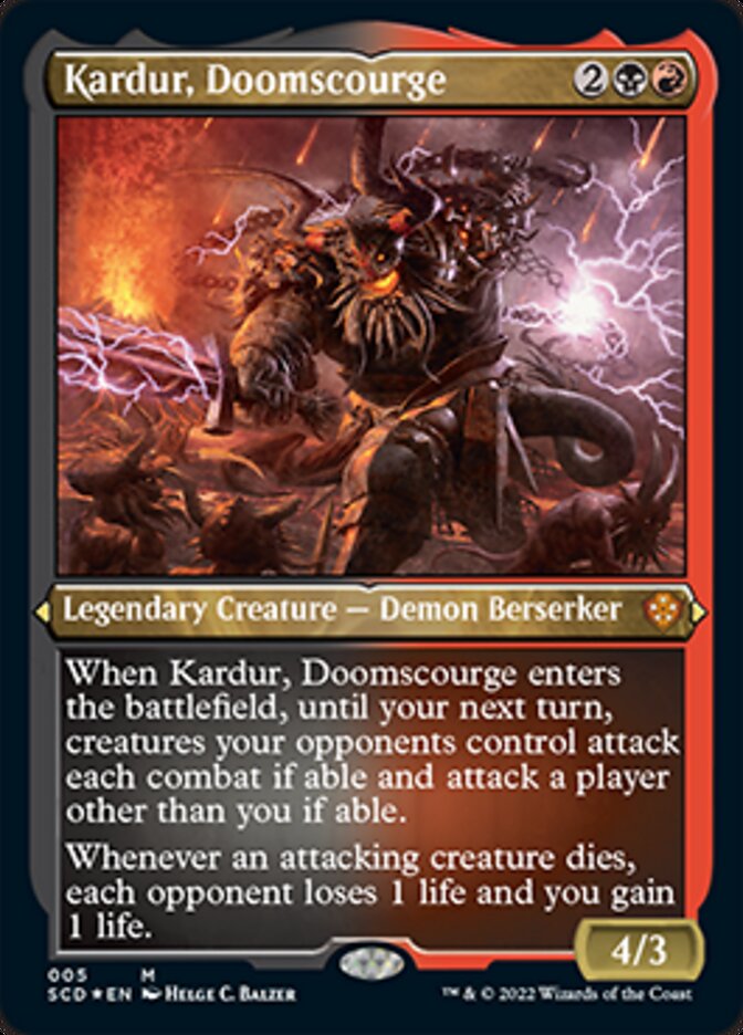 Kardur, Doomscourge (Foil Etched) [Starter Commander Decks] - Destination Retro