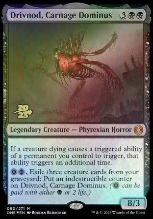 Drivnod, Carnage Dominus [Phyrexia: All Will Be One Prerelease Promos] - Destination Retro