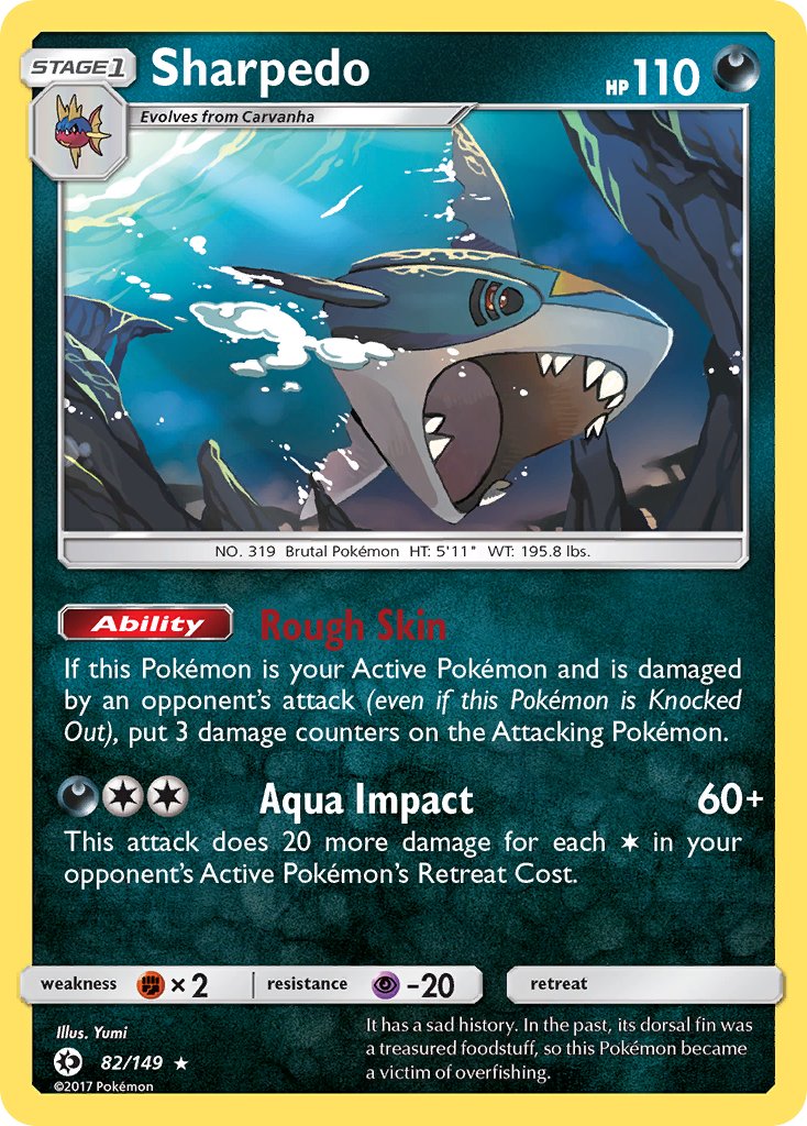 Sharpedo (82/149) (Cosmos Holo) (Blister Exclusive) [Sun & Moon: Base Set] - Destination Retro