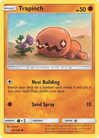 Trapinch (107/236) [Sun & Moon: Cosmic Eclipse] - Destination Retro