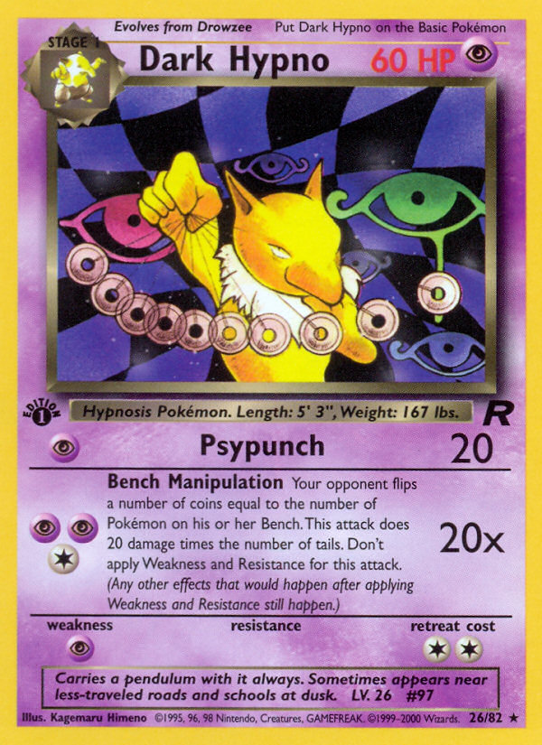 Dark Hypno (26/82) [Team Rocket 1st Edition] - Destination Retro