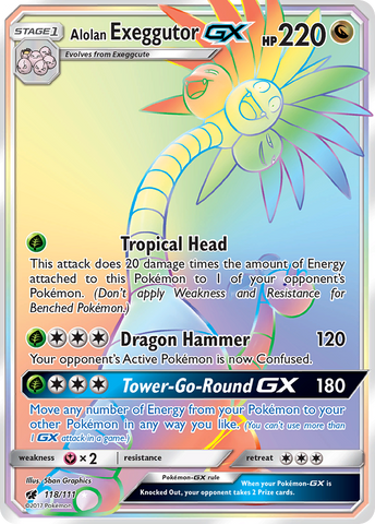 Alolan Exeggutor GX (118/111) [Sun & Moon: Crimson Invasion] - Destination Retro