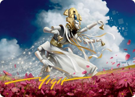 Myojin of Blooming Dawn Art Card (Gold-Stamped Signature) [Kamigawa: Neon Dynasty Art Series] - Destination Retro