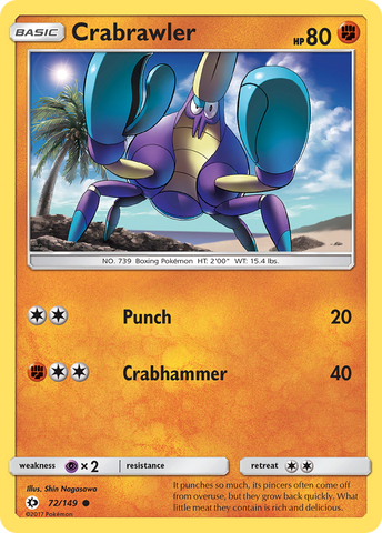 Crabrawler (72/149) [Sun & Moon: Base Set] - Destination Retro