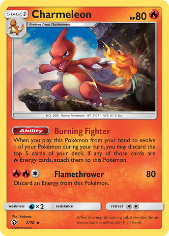 Charmeleon (2/70) [Sun & Moon: Dragon Majesty] - Destination Retro