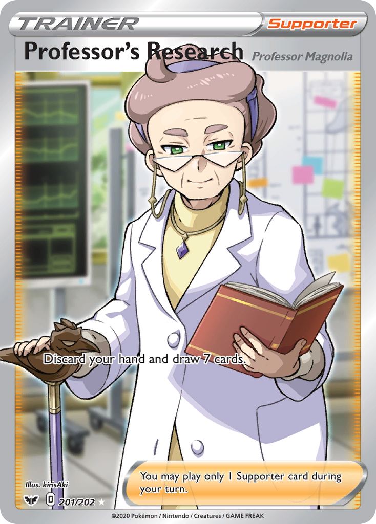 Professor's Research (Professor Magnolia) (201/202) [Sword & Shield: Base Set] - Destination Retro