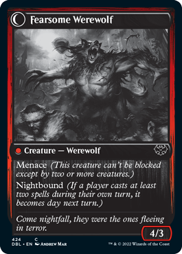 Fearful Villager // Fearsome Werewolf [Innistrad: Double Feature] - Destination Retro