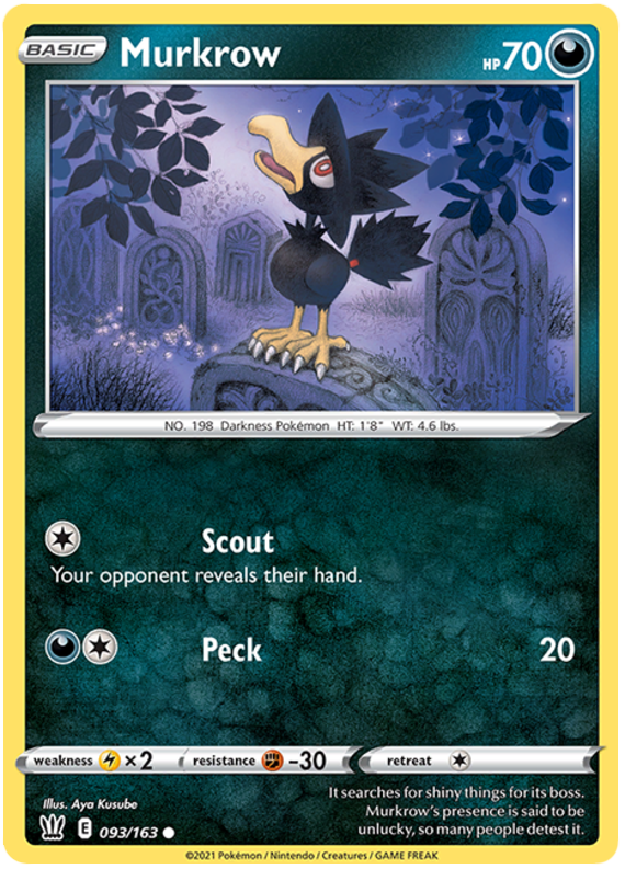 Murkrow (093/163) [Sword & Shield: Battle Styles] - Destination Retro