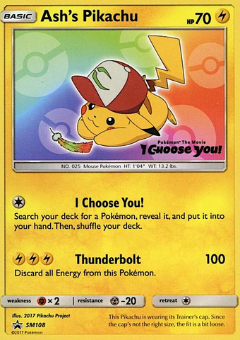 Ash's Pikachu (SM108) [Sun & Moon: Black Star Promos] - Destination Retro