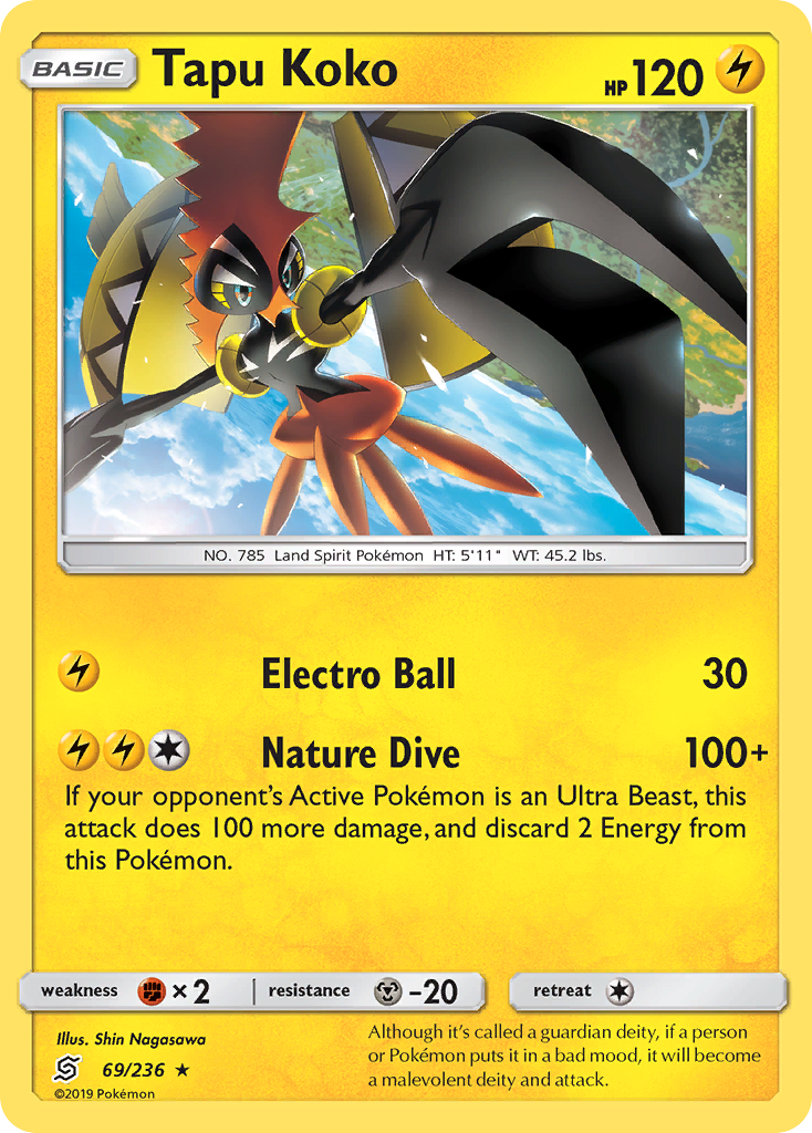 Tapu Koko (69/236) [Sun & Moon: Unified Minds] - Destination Retro