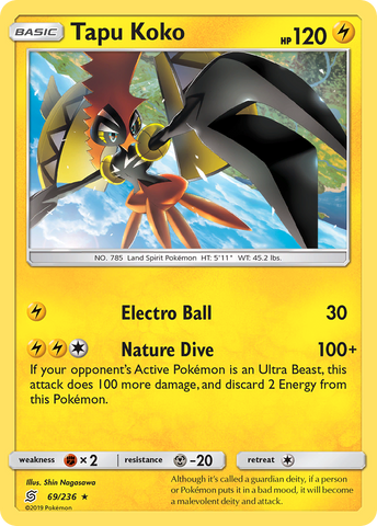 Tapu Koko (69/236) [Sun & Moon: Unified Minds] - Destination Retro