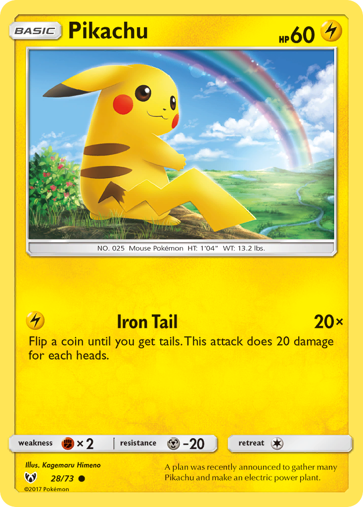 Pikachu (28/73) (Cosmos Holo) [Sun & Moon: Shining Legends] - Destination Retro