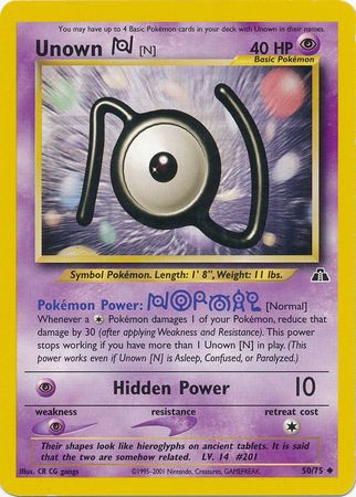 Unown [N] (50/75) [Neo Discovery Unlimited] - Destination Retro