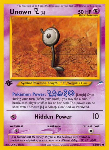 Unown [L] (86/105) [Neo Destiny 1st Edition] - Destination Retro