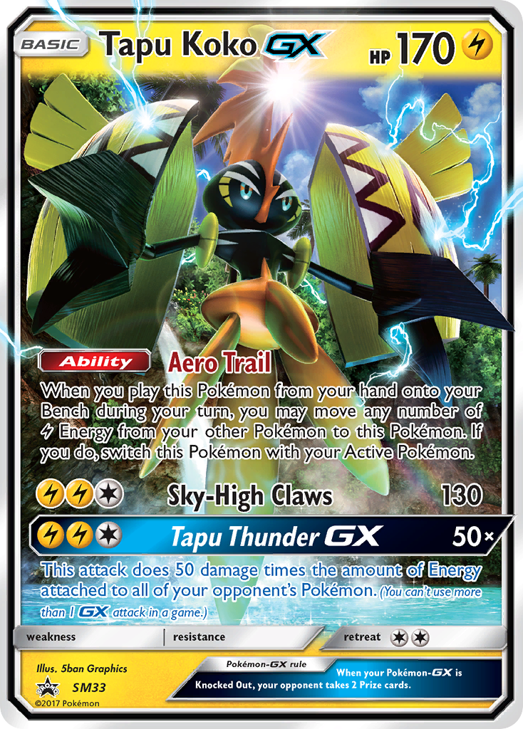 Tapu Koko GX (SM33) [Sun & Moon: Black Star Promos] - Destination Retro