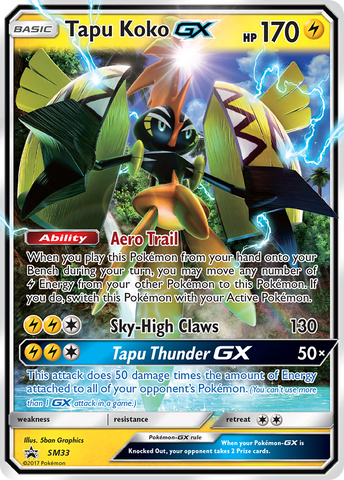 Tapu Koko GX (SM33) [Sun & Moon: Black Star Promos] - Destination Retro