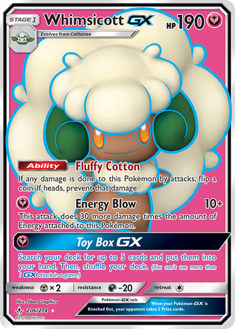 Whimsicott GX (206/214) [Sun & Moon: Unbroken Bonds] - Destination Retro