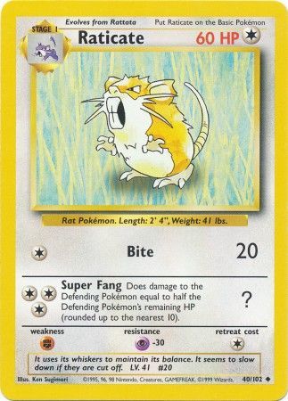 Raticate (40/102) [Base Set Unlimited] - Destination Retro