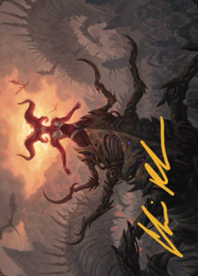 Sheoldred, the Apocalypse Art Card (Gold-Stamped Signature) [Dominaria United Art Series] - Destination Retro