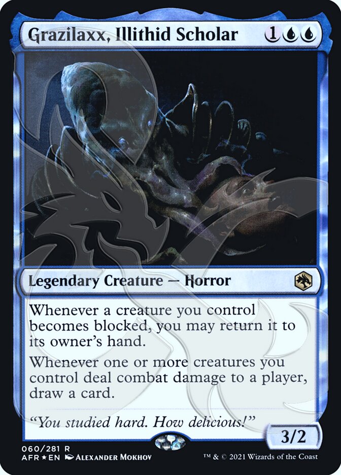 Grazilaxx, Illithid Scholar (Ampersand Promo) [Dungeons & Dragons: Adventures in the Forgotten Realms Promos] - Destination Retro