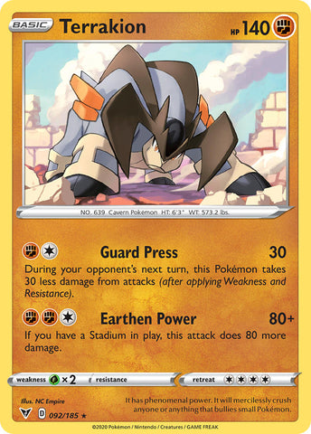 Terrakion (92) [Sword & Shield: Vivid Voltage] - Destination Retro