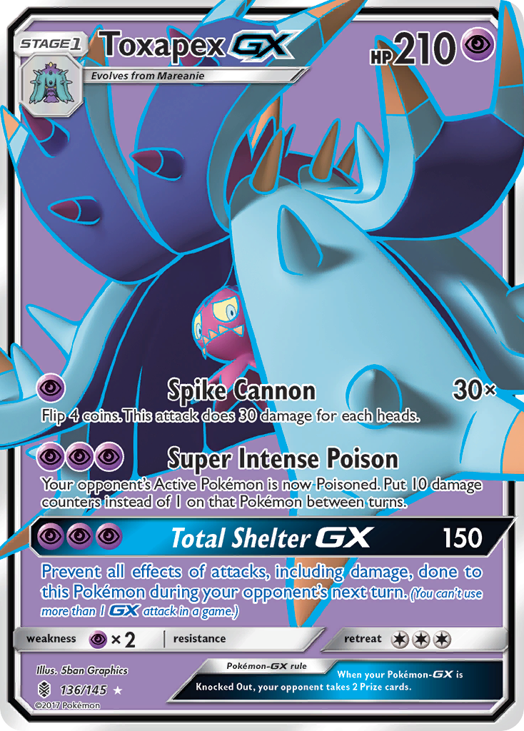 Toxapex GX (136/145) [Sun & Moon: Guardians Rising] - Destination Retro
