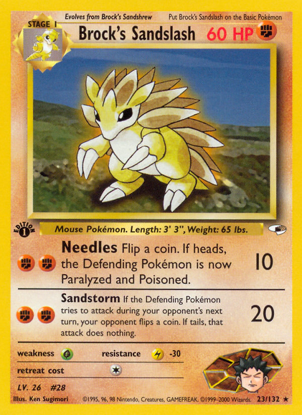 Brock's Sandslash (23/132) [Gym Heroes 1st Edition] - Destination Retro