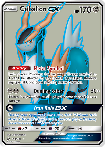Cobalion GX (168/181) [Sun & Moon: Team Up] - Destination Retro