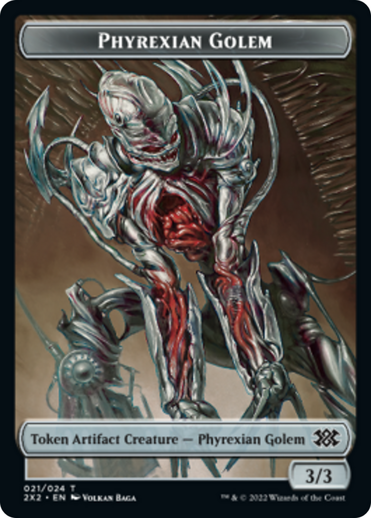 Saproling // Phyrexian Golem Double-sided Token [Double Masters 2022 Tokens] - Destination Retro