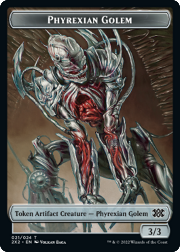 Zombie // Phyrexian Golem Double-sided Token [Double Masters 2022 Tokens] - Destination Retro