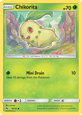 Chikorita (6/214) [Sun & Moon: Lost Thunder] - Destination Retro