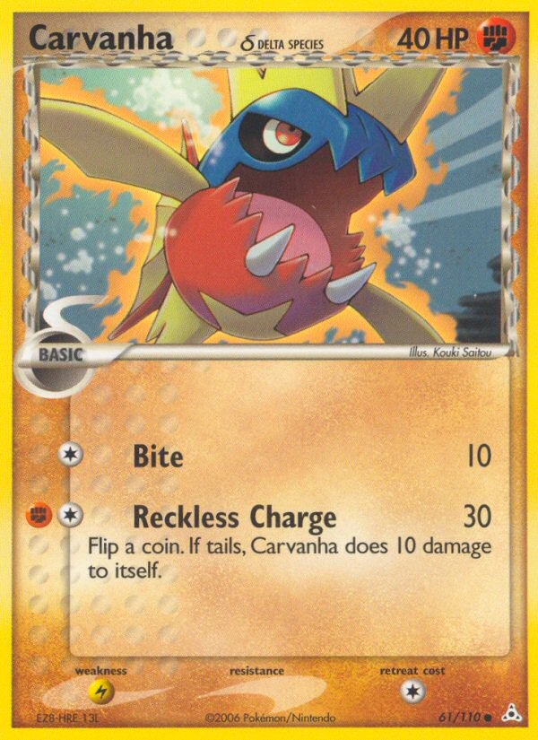 Carvanha (61/110) (Delta Species) [EX: Holon Phantoms] - Destination Retro