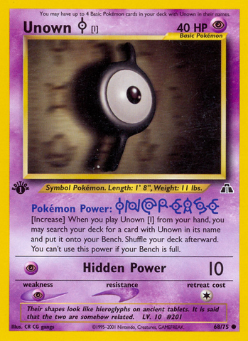 Unown [I] (68/75) [Neo Discovery 1st Edition] - Destination Retro