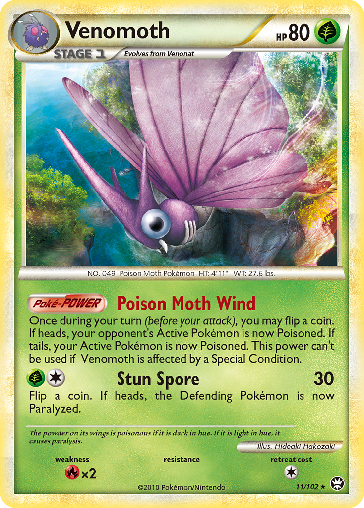 Venomoth (11/102) [HeartGold & SoulSilver: Triumphant] - Destination Retro
